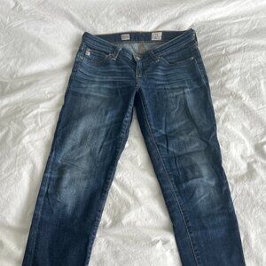 AG Stilt Crop Cigarette Crop Blue Jeans